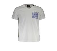 Plein Sport Mens Vneck Short Sleeve Tshirt - White Cotton - Size Small