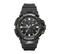Plein Sport Men's Watch Analogue Digital Quartz Combat Silicone, Black/Black - Psnba0123, Strap.