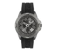 Plein Sport Men's Watch Analogue Quartz Touchdown, Gun/Black/Silicone - Psfba0823
