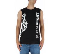 Plein Sport Mens Wolf Head Sleeveless Tshirt - Black Cotton - Size X-Large