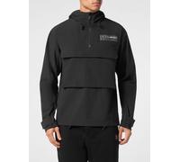 Plein Sport Nylon Anorak Windbreaker with Hood and Flap Pocket - Size: XXL - male