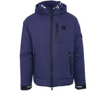 Plein Sport Padded Large Branded Logo Jacket - Navy Blue - XXL