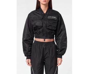 Plein Sport Polyester Crop Bomber Jacket - Size: XL - female