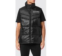 Plein Sport Quilted Nylon Padded Gilet with High Collar and Logo - Size: S - male