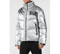 Plein Sport Short Quilted Nylon Puffer Jacket with High Neck and Logo - Size: 4XL - male