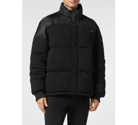 Plein Sport Short Quilted Puffer Jacket in Nylon with High Neck and Hexagon Logo - Size: S - male