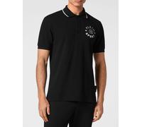 Plein Sport Short-Sleeve Cotton Polo Shirt with Classic Collar and Contrast Logo - Size: S - male