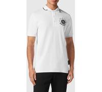Plein Sport Short-Sleeve Cotton Polo Shirt with Classic Collar and Contrast Logo - Size: S - male