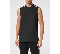 Plein Sport Sleeveless Cotton Tank Top with Contrasting Front Logo Print - Size: XXL - male