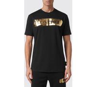 Plein Sport Slim Fit Cotton T-Shirt with Contrast Laminated Logo - Size: M - male