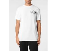 Plein Sport Slim Fit Cotton T-Shirt with Contrast Logo and Dropped Shoulders - Size: M - male