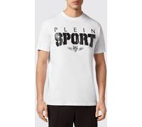 Plein Sport Slim Fit Cotton T-Shirt with Contrast Printed Logo - Size: 3XL - male
