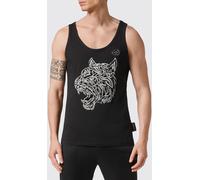 Plein Sport Slim Fit Cotton Tank Top with Hexagon Logo Print - Size: 3XL - male