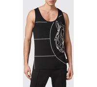 Plein Sport Slim Fit Cotton Tank Top with Hexagon Logo Print - Size: 3XL - male