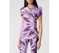 Plein Sport Slim Fit Jersey T-shirt with Abstract Print and Back Logo - Size: M - female
