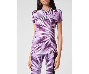 Plein Sport Slim Fit Jersey T-shirt with Abstract Print and Back Logo - Size: S - female