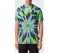 Plein Sport Slim Fit Polyester T-Shirt with Abstract Print and Logo - Size: S - male