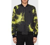 Plein Sport Splash Abstract Print Technical Fabric Bomber Jacket with Contrast Logo - Size: L - male