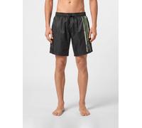 Plein Sport Striped Polyester Swim Shorts with Logo - Size: S - male