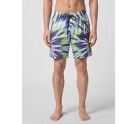Plein Sport Technical Nylon Swim Shorts with All-Over Optical and Logo Print - Size: L - male