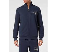 Plein Sport Tiger Zip-Up Sweatshirt in Jersey with High Neck and Laminated Logo - Size: XXL - male