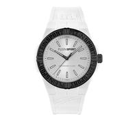Plein Sport Unisex Watch Analogue Quartz Laser Strike Silicone, white-black