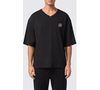 Plein Sport V-Neck Dropped Shoulder Cotton T-Shirt - Size: S - male