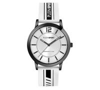 Plein Sport Women's Watch Analogue Quartz New Glam Silicone, black-white