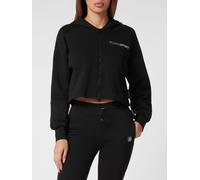 Plein Sport Zip-Up Hoodie in Jersey with Glitter Logo - Size: L - female