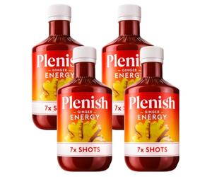 Plenish Ginger Energy Shots Multipack 4 x 420ml Dosing Bottles | 28 Ginger Shots | 20mg Caffeine Per Energy Shot | Contains Vitamins B6, C & Iron | 100% Natural, Vegan & Gluten Free | No Preservatives
