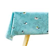 Plenmor Table Cloth Wipe Clean Tablecloth Wipeable Waterproof Plastic PVC Table Cover Protector Rectangular for Kitchen Picnic Outdoor Indoor (137x275 cm, Birds-2)