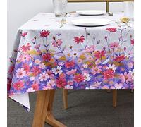 Plenmor Table Cloth Wipe Clean Wipeable PVC Tablecloth Waterproof Wipe Clean Plastic Vinyl Table Cover Protector Rectangular for Outdoor Picnic Party (E, 137 x 185 cm)