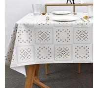 Plenmor Table Cloth Wipe Clean Wipeable PVC Tablecloth Waterproof Wipe Clean Plastic Vinyl Table Cover Protector Rectangular for Outdoor Picnic Party (A, 137 x 275 cm)