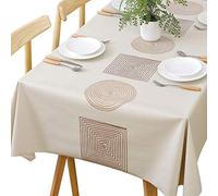 Plenmor Table Cloth Wipeable Tablecloth PVC Plastic Wipe Clean Waterproof Rectangular Table Cover Protector for Kitchen Picnic Outdoor Indoor Easter Table Cloth(137x185 cm, Geometric)