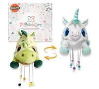PLENNIUM Pinata for Kids Parties- Unicorn and Dinosaur Design - Large Reversible Plush Piñata Fillable with Toys and Sweets