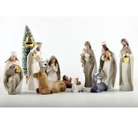PlentifulHome 10-Piece Christmas Nativity Scene Set - Indoor Resin Manger Figurines, Small Holy Family Display for Tabletop and Holiday Decor