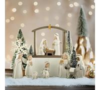 PlentifulHome 12-Piece Mini Nativity Scene Set - Resin Christmas Nativity Figures, 5-7.6 cm Tall Tabletop Manger Display for Home Decor