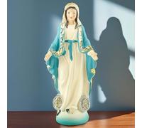 PlentifulHome Blessed Virgin Mary Statue - Catholic Our Lady of Grace Tabletop Figurine, Small (12.3 cm Tall)