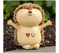 PlentifulHome Cute Resin Hedgehog Figurine with Open Arms - Small Forest Animal Ornament, Mini Garden Hedgehog Gift for Home or Outdoor Decor, 7cm