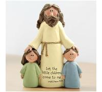 PlentifulHome Jesus with Children Statue, Christian Figurine, 10.7 cm
