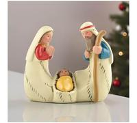 PlentifulHome Miniature Nativity Scene Ornament - 7.3cm Resin Holy Family Figurine, Hand-Painted Christmas Decoration of Mary, Joseph & Baby Jesus, Small Religious Gift for Home or Tabletop Display