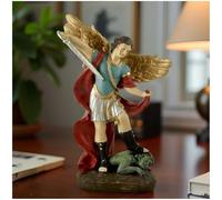 PlentifulHome St. Michael the Archangel Statue, San Miguel Figurine, 19 cm