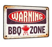 Plenty Gifts Aluminium Sign - BBQ Zone - Decorative Sign for Barbecue Area - A4 Size - 21 x 29.7 cm