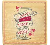 Plenty Gifts Always Time for Wine Personalised Plaque - Decorative Tile for Wine Lovers - 15 x 15 cm