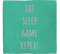 Plenty Gifts Personalised Eat Sleep Game Repeat Plaque - Decorative Game Tile for Gamers - 15 x 15 cm
