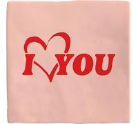 Plenty Gifts Personalised Plaque - I Love You - Romantic Decorative Tile - 15 x 15 cm