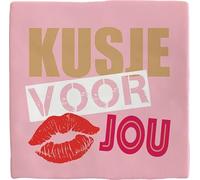 Plenty Gifts Personalised Plaque - Kusje Voor Jou - Romantic Decorative Tile - Dutch Text - 15 x 15 cm