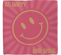 Plenty Gifts Personalised Sign - Be Happy and Smile - Decorative Tile with Positive Message - 15 x 15 cm