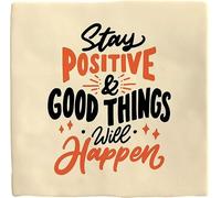 Plenty Gifts Personalised Sign - Stay Positive - Decorative Tile with Positive Quote - 15 x 15 cm