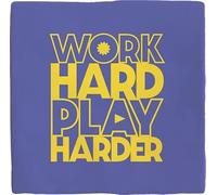 Plenty Gifts Personalised Work Hard Play Harder Motivational Decorative Tile Plaque 15 x 15 cm